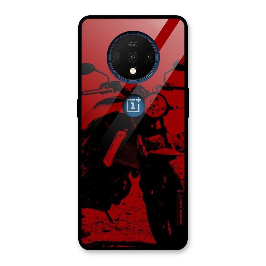 Stylish Ride Red Glass Back Case for OnePlus 7T
