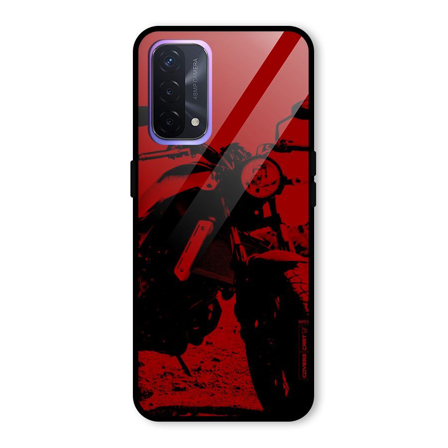 Stylish Ride Red Glass Back Case for Oppo A74 5G