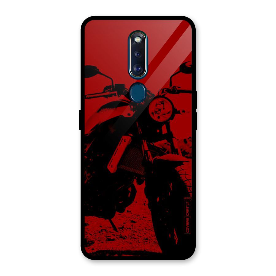 Stylish Ride Red Glass Back Case for Oppo F11 Pro