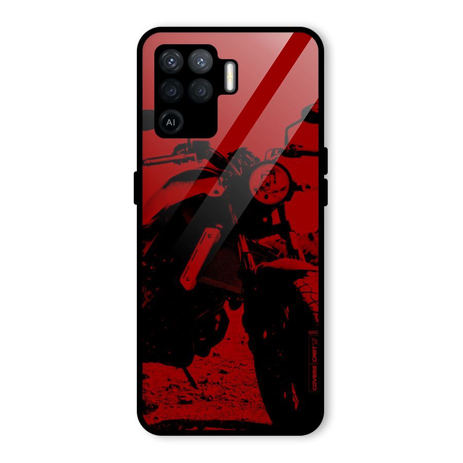 Stylish Ride Red Glass Back Case for Oppo F19 Pro