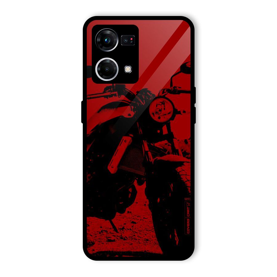 Stylish Ride Red Glass Back Case for Oppo F21 Pro 4G