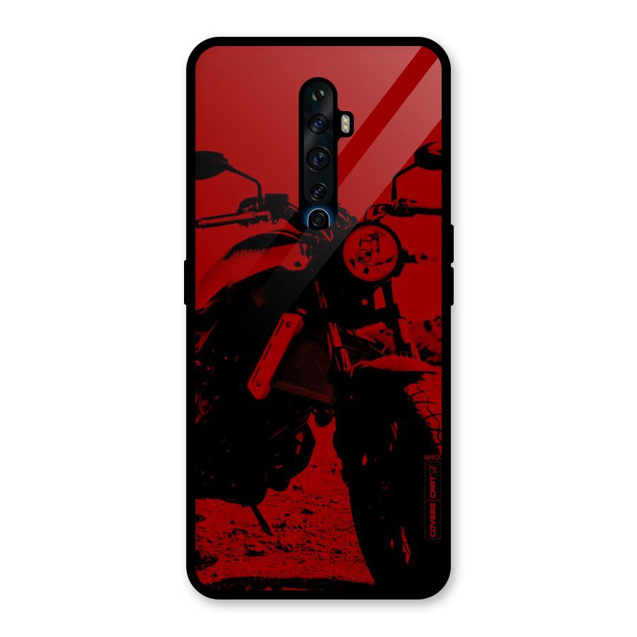 Stylish Ride Red Glass Back Case for Oppo Reno2 F