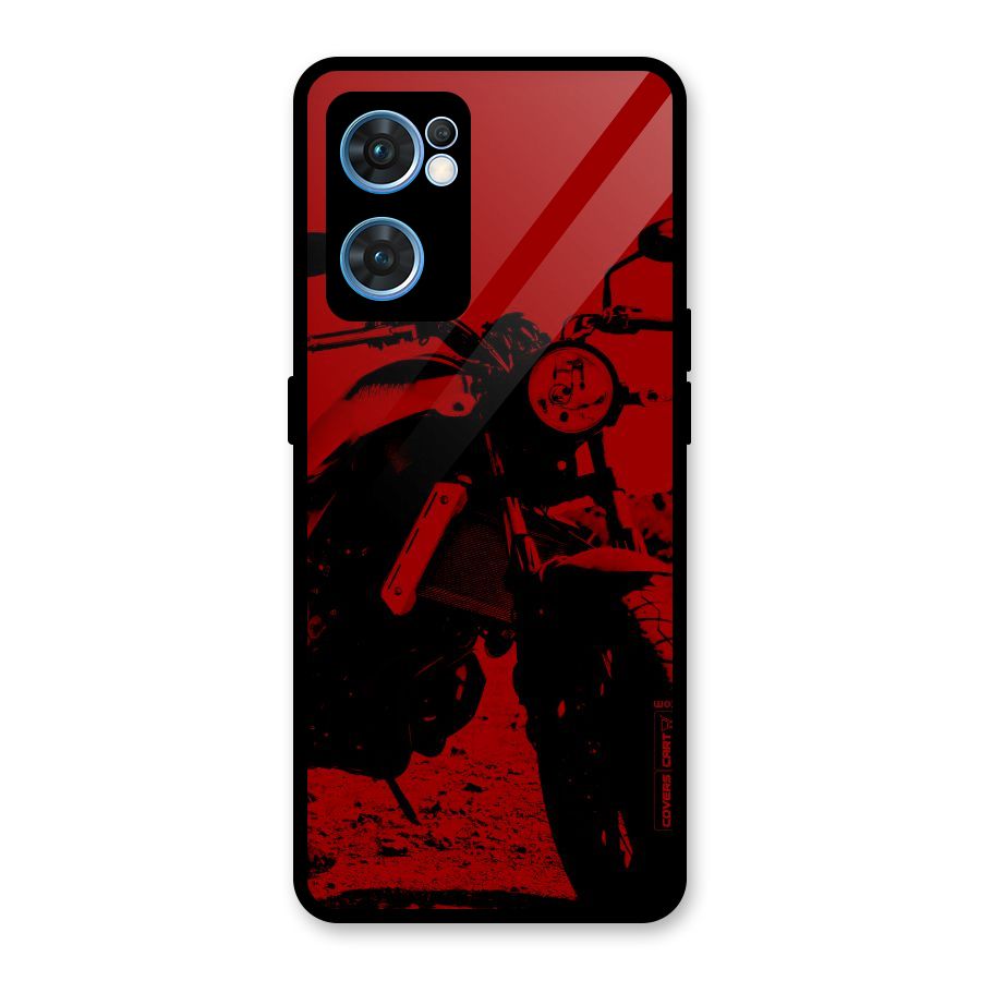 Stylish Ride Red Glass Back Case for Oppo Reno7 5G