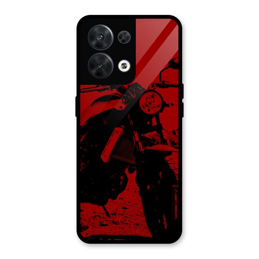 Stylish Ride Red Glass Back Case for Oppo Reno8 5G