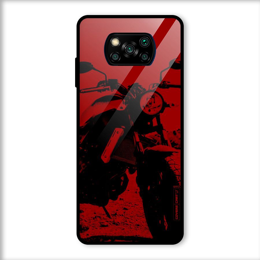 Stylish Ride Red Glass Back Case for Poco X3