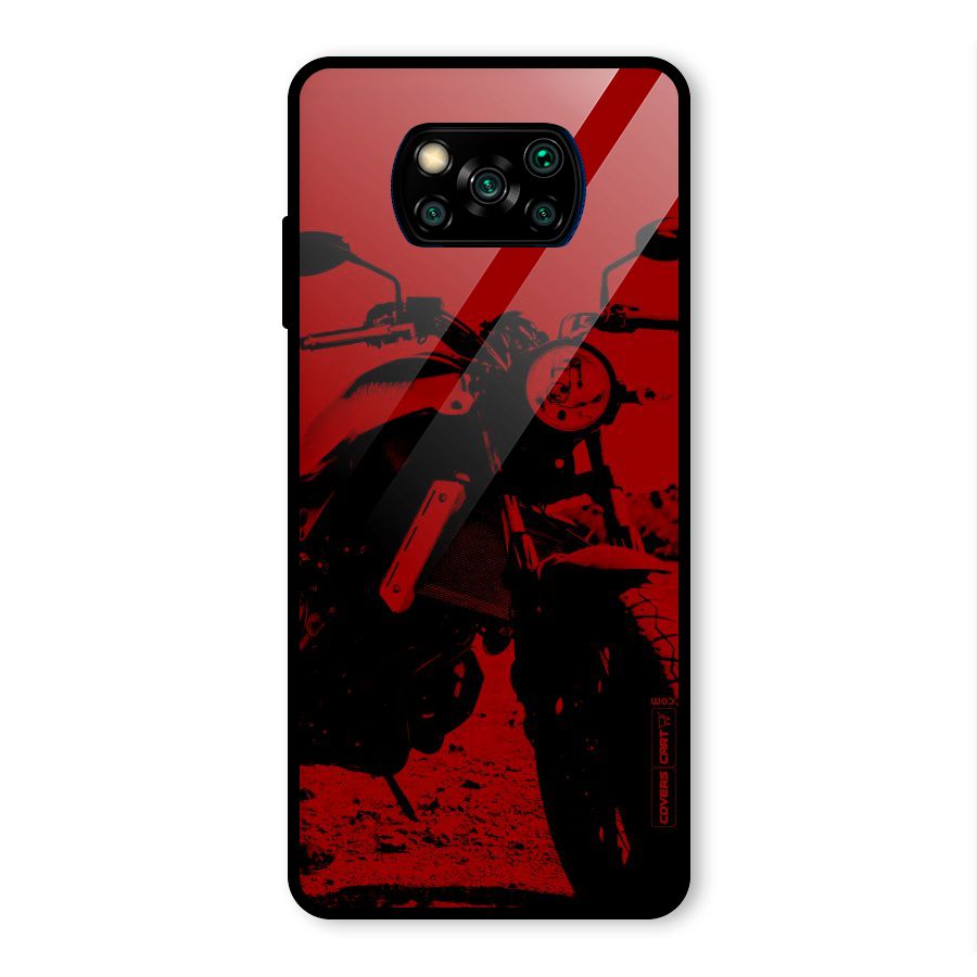 Stylish Ride Red Glass Back Case for Poco X3 Pro