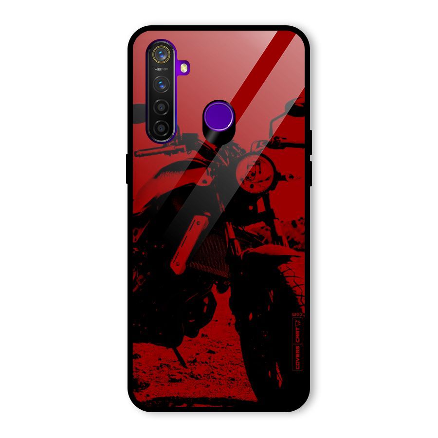 Stylish Ride Red Glass Back Case for Realme 5 Pro