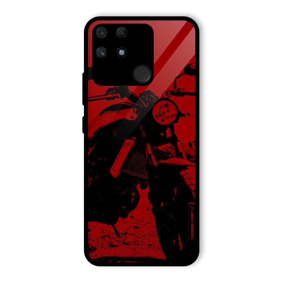 Stylish Ride Red Glass Back Case for Realme Narzo 50A