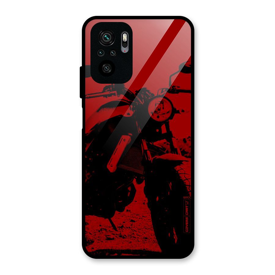 Stylish Ride Red Glass Back Case for Redmi Note 10S
