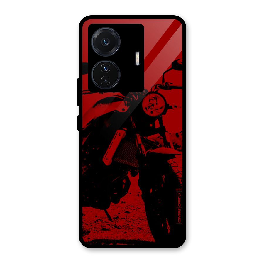 Stylish Ride Red Glass Back Case for Vivo T1 Pro