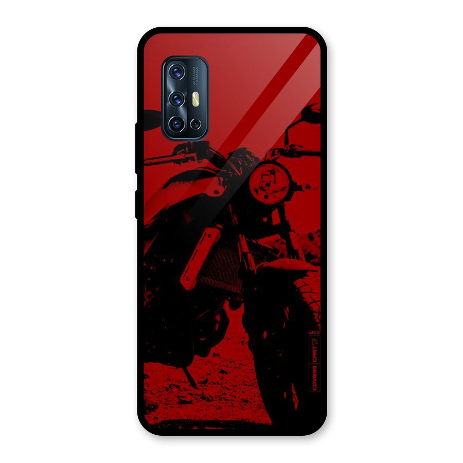 Stylish Ride Red Glass Back Case for Vivo V17