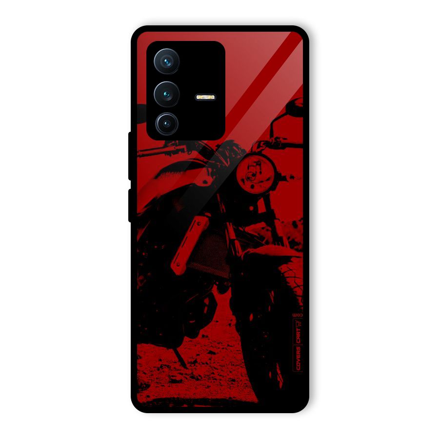 Stylish Ride Red Glass Back Case for Vivo V23 Pro