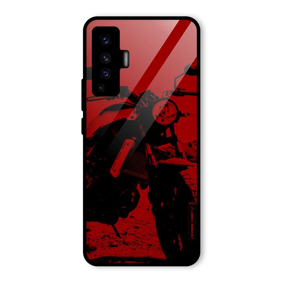 Stylish Ride Red Glass Back Case for Vivo X50