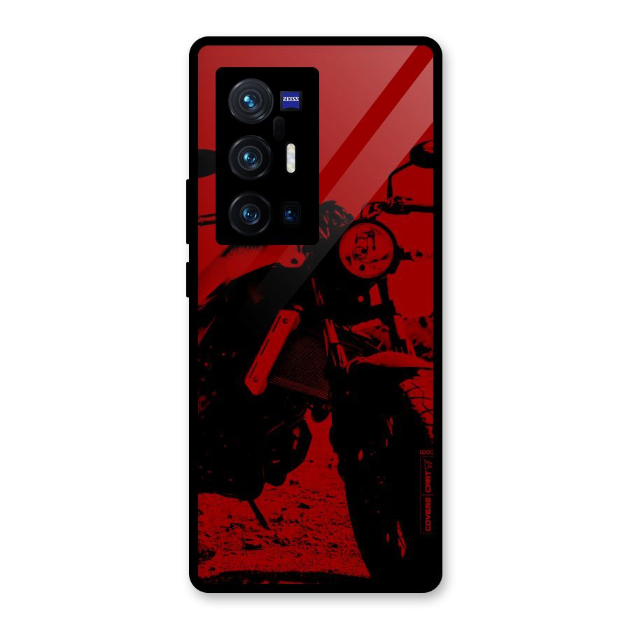Stylish Ride Red Glass Back Case for Vivo X70 Pro Plus