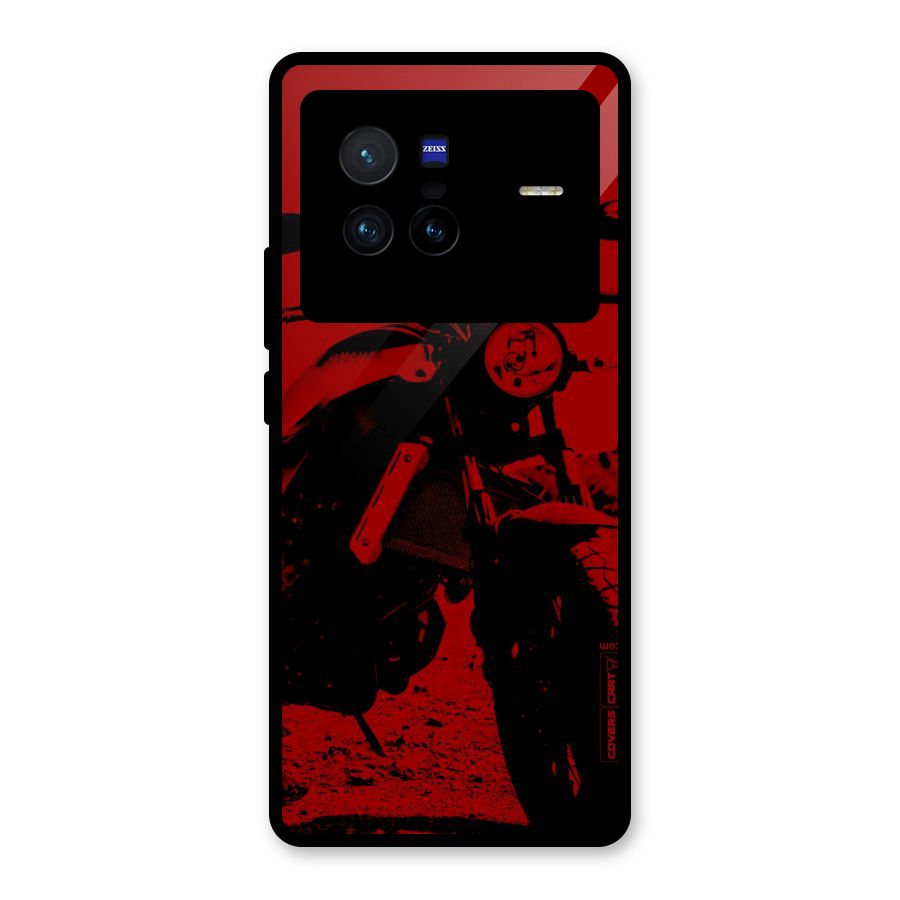 Stylish Ride Red Glass Back Case for Vivo X80