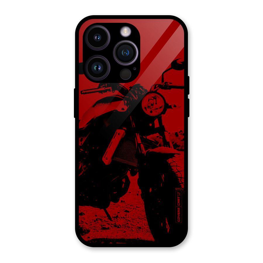 Stylish Ride Red Glass Back Case for iPhone 14 Pro