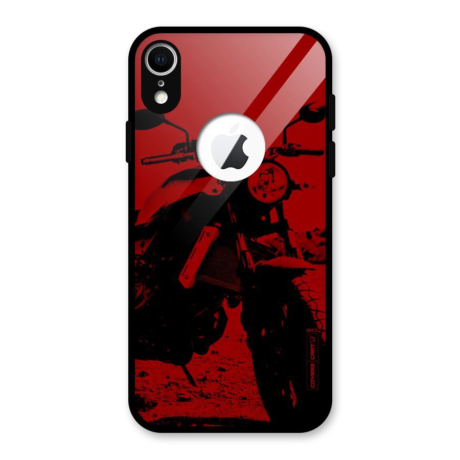 Stylish Ride Red Glass Back Case for iPhone XR Logo Cut