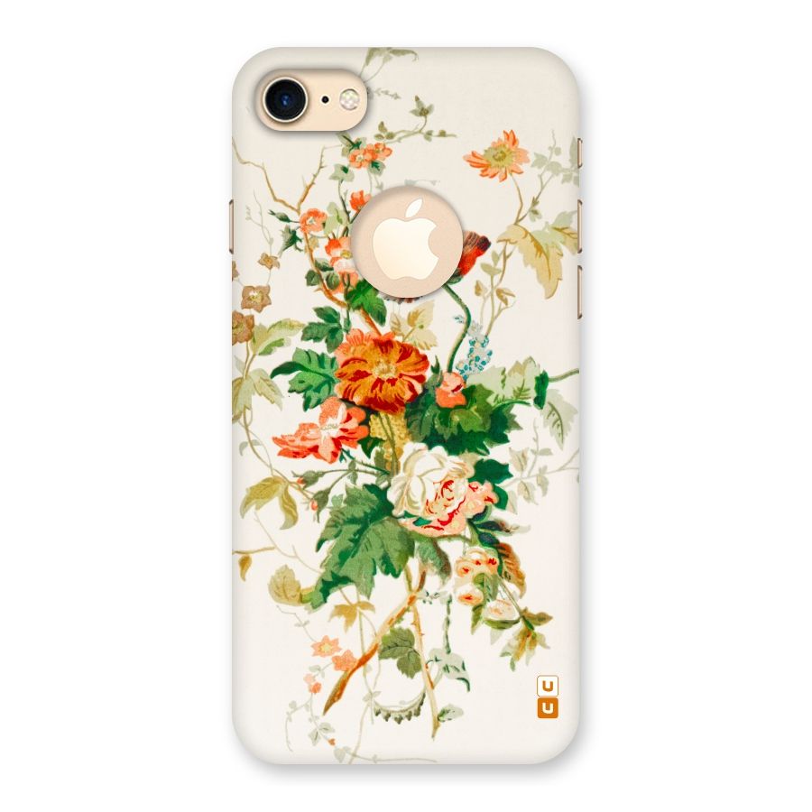 Summer Floral Back Case for iPhone 7 Logo Cut