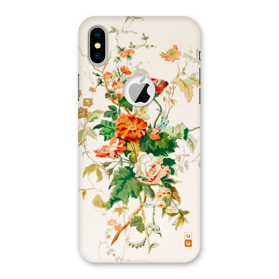 Summer Floral Back Case for iPhone XS Logo Cut