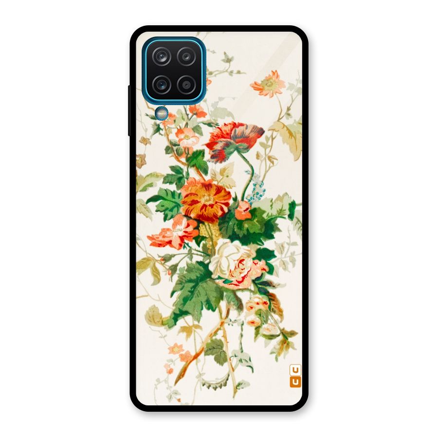 Summer Floral Glass Back Case for Galaxy A12