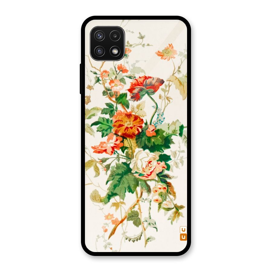 Summer Floral Glass Back Case for Galaxy A22 5G