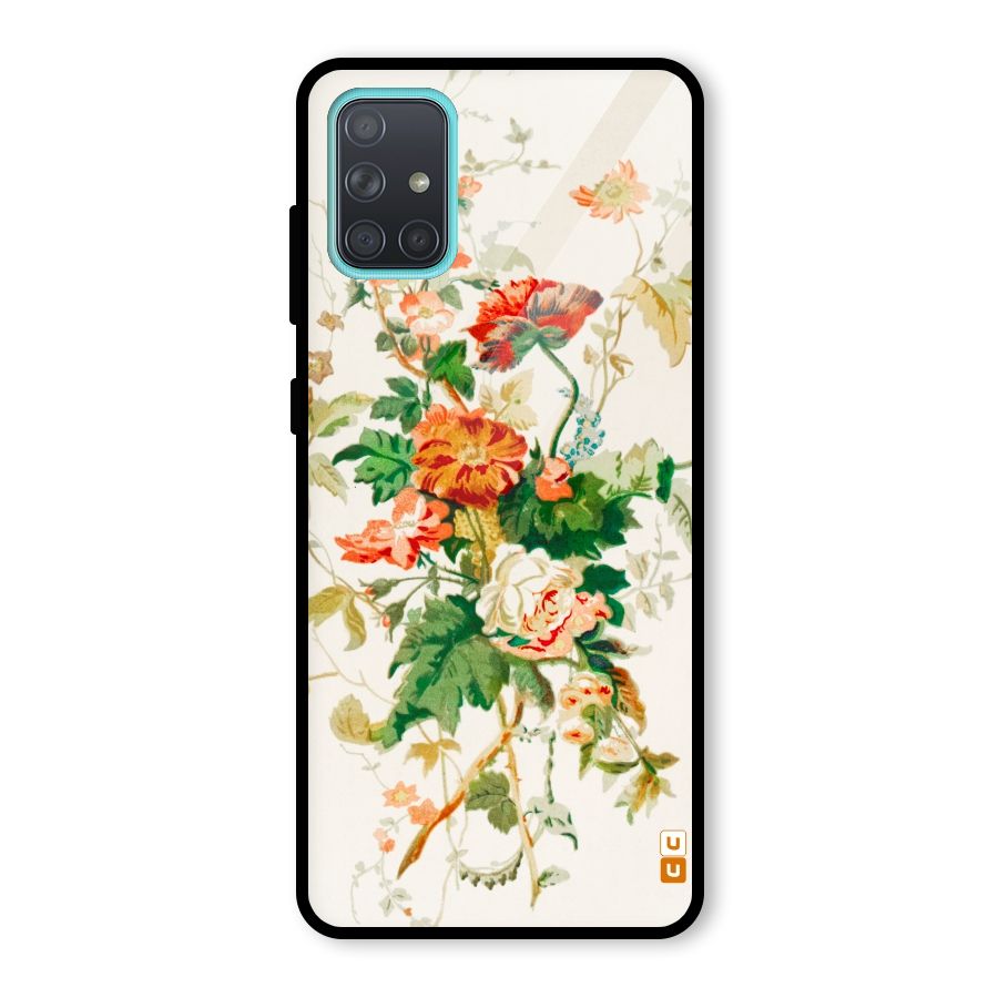 Summer Floral Glass Back Case for Galaxy A71