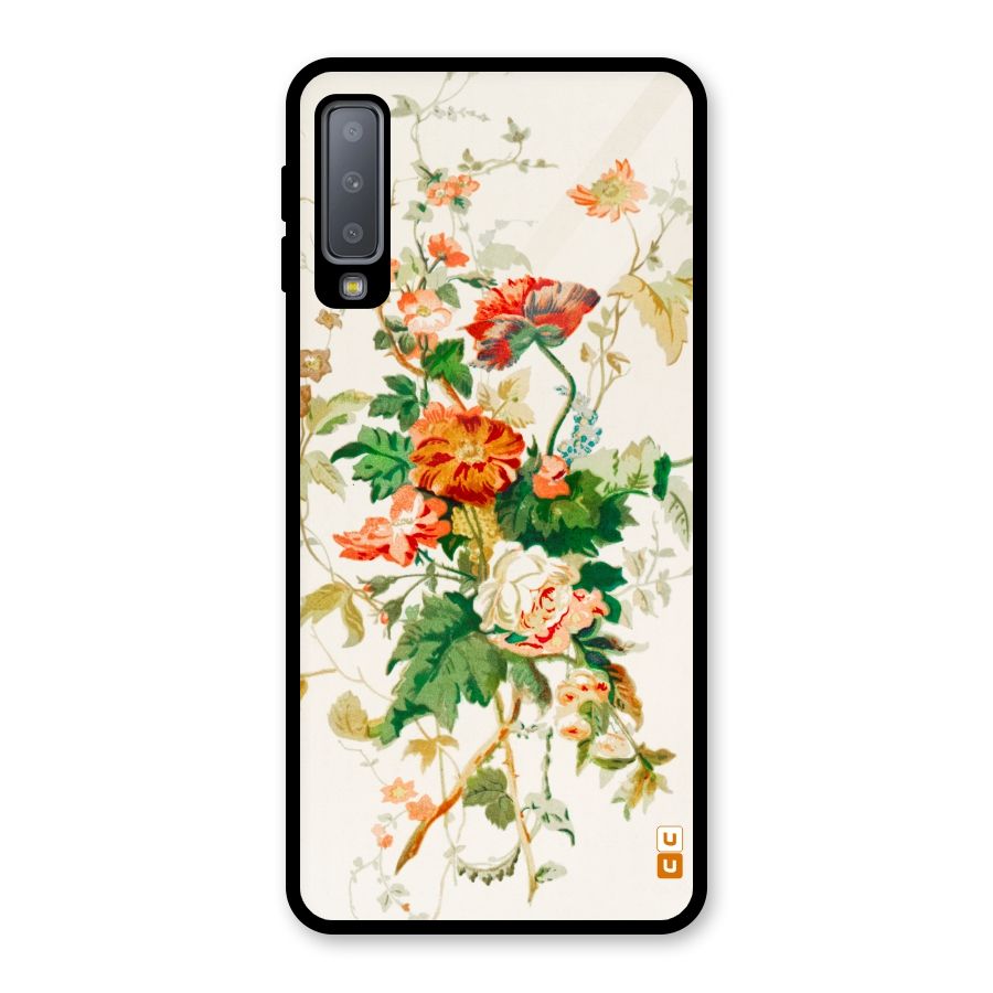 Summer Floral Glass Back Case for Galaxy A7 (2018)