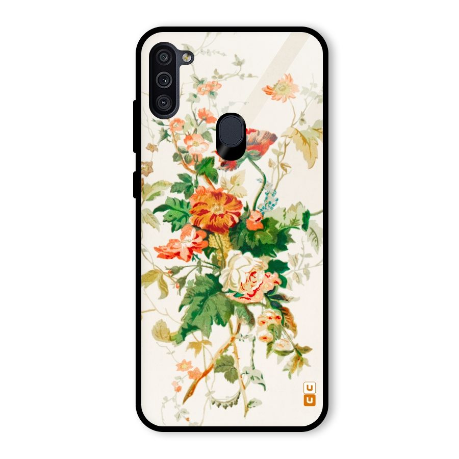 Summer Floral Glass Back Case for Galaxy M11