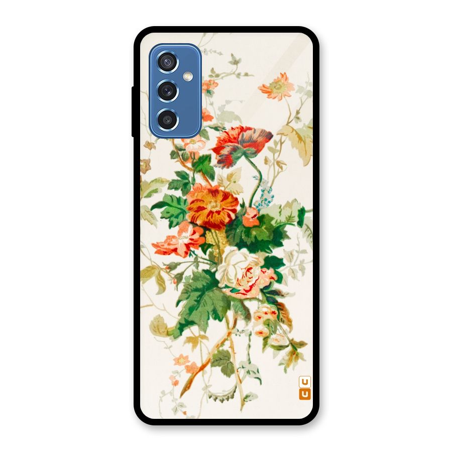 Summer Floral Glass Back Case for Galaxy M52 5G