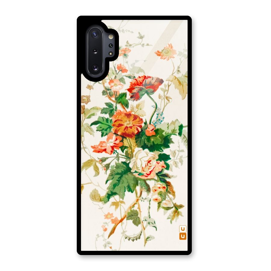 Summer Floral Glass Back Case for Galaxy Note 10 Plus