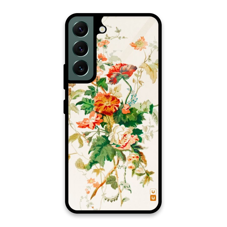 Summer Floral Glass Back Case for Galaxy S22 5G