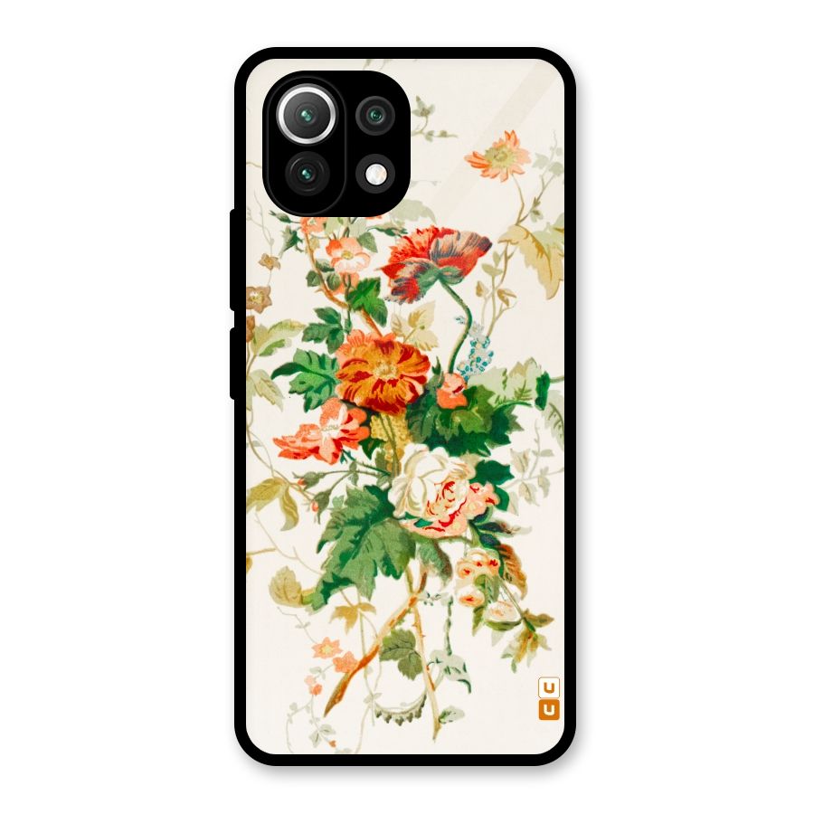 Summer Floral Glass Back Case for Mi 11 Lite