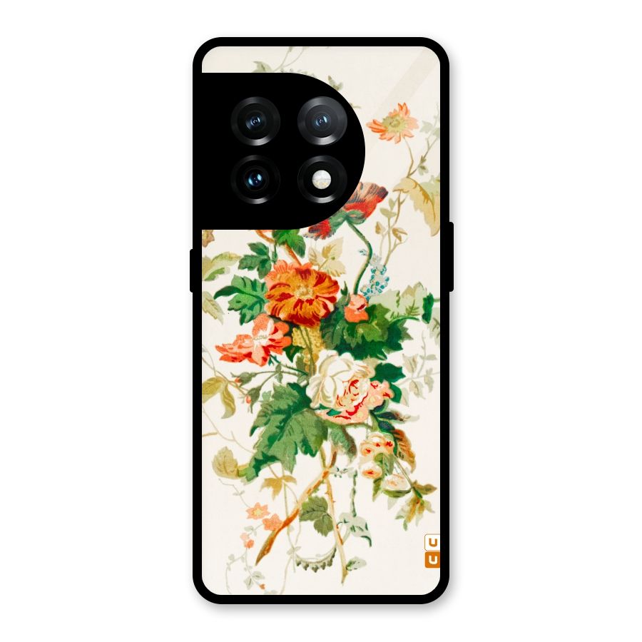 Summer Floral Glass Back Case for OnePlus 11