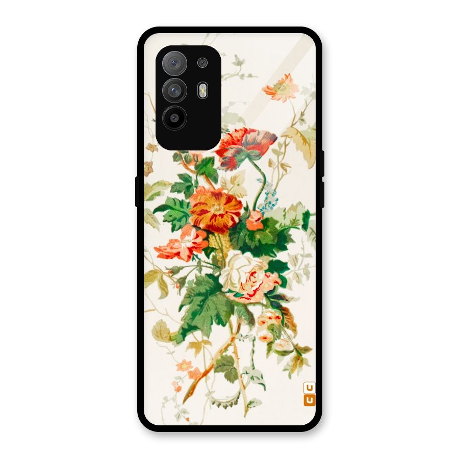 Summer Floral Glass Back Case for Oppo F19 Pro Plus 5G