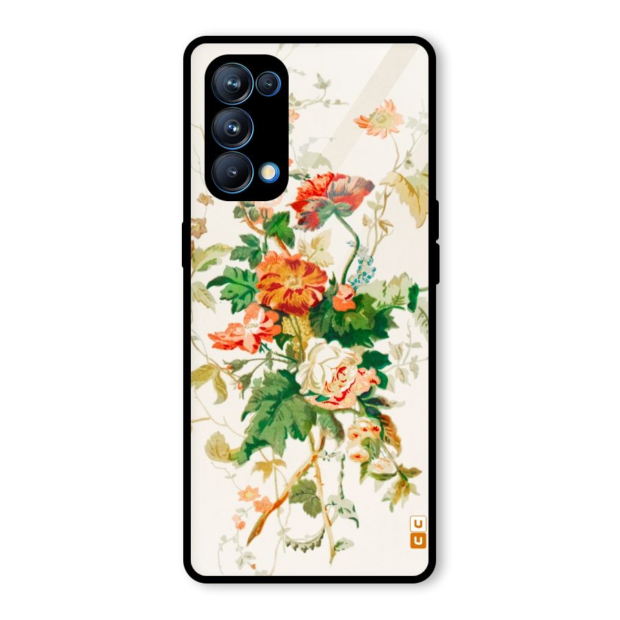 Summer Floral Glass Back Case for Oppo Reno5 Pro 5G