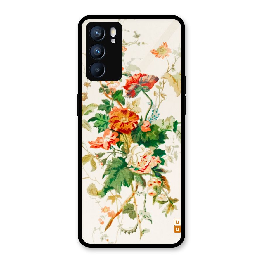 Summer Floral Glass Back Case for Oppo Reno6 5G