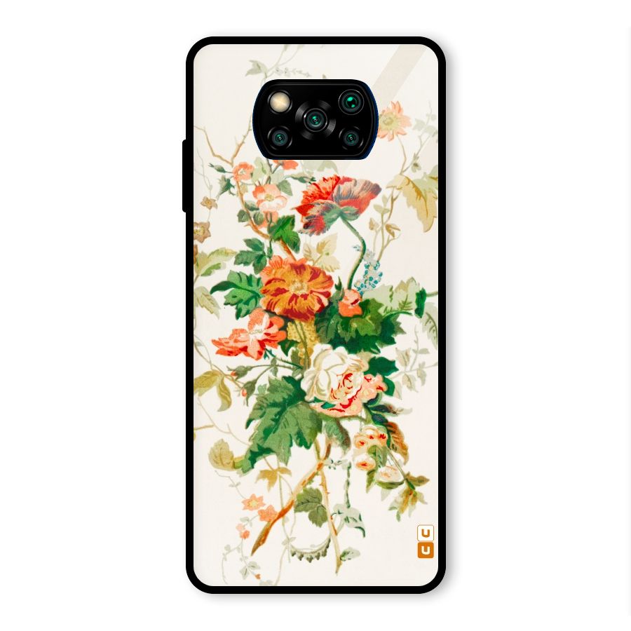Summer Floral Glass Back Case for Poco X3 Pro