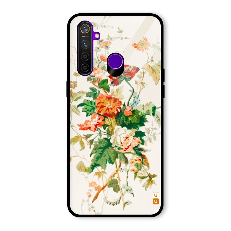 Summer Floral Glass Back Case for Realme 5 Pro