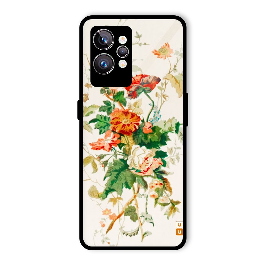 Summer Floral Glass Back Case for Realme GT2 Pro