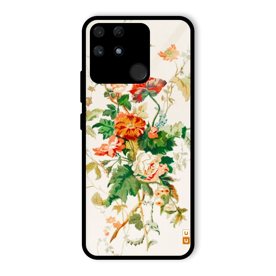 Summer Floral Glass Back Case for Realme Narzo 50A