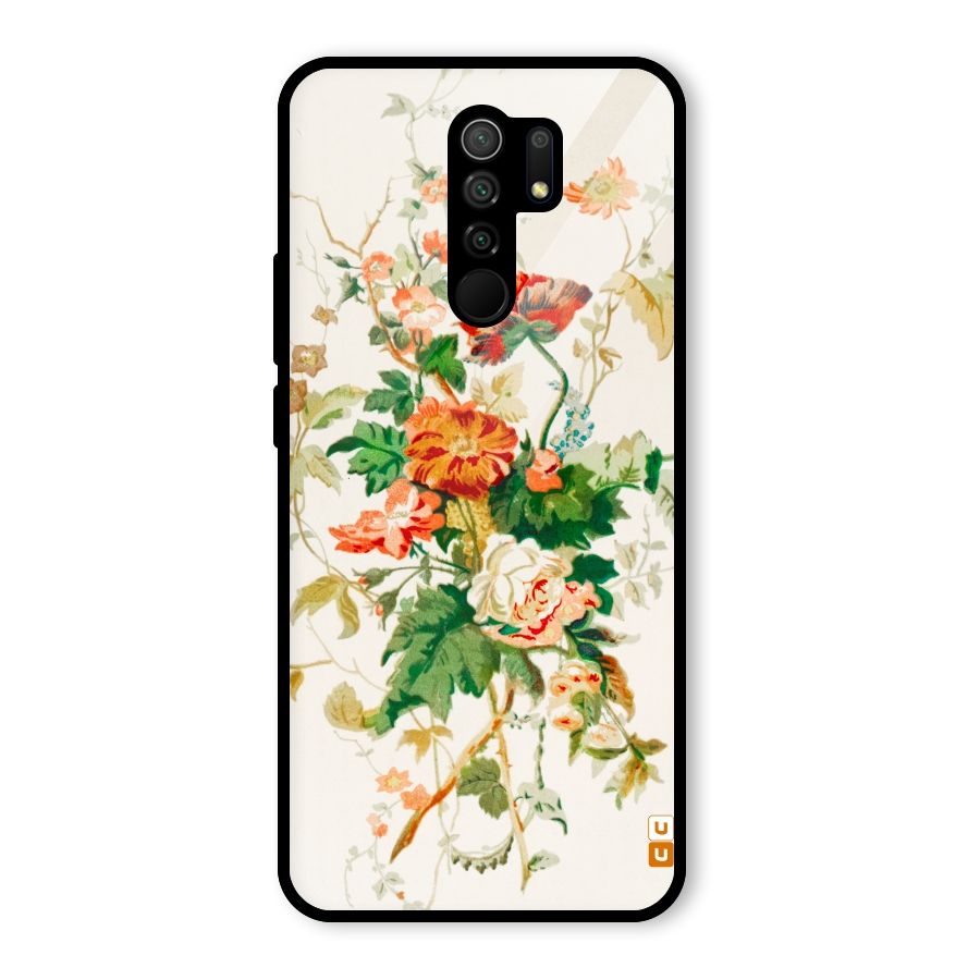 Summer Floral Glass Back Case for Redmi 9 Prime