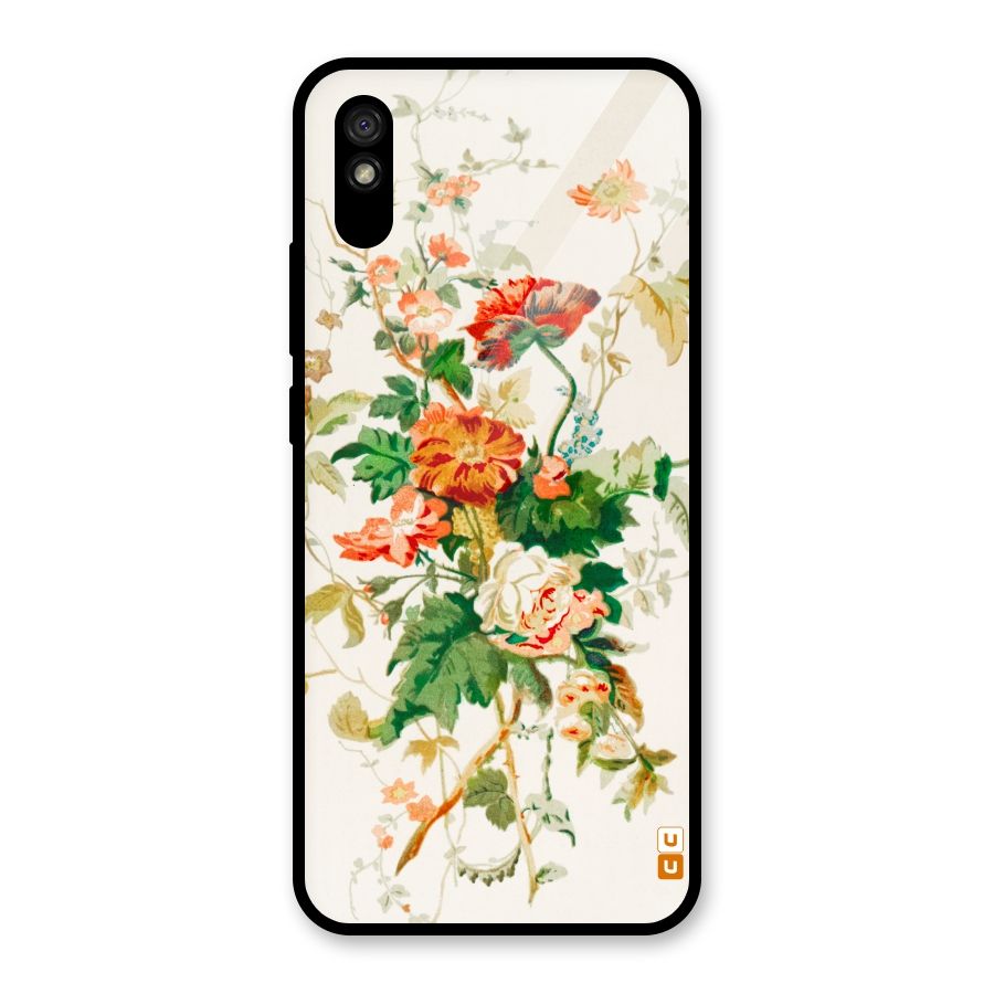 Summer Floral Glass Back Case for Redmi 9i