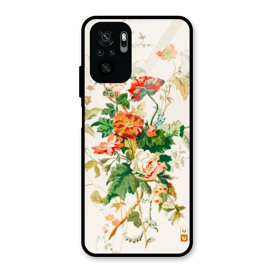 Summer Floral Glass Back Case for Redmi Note 10S