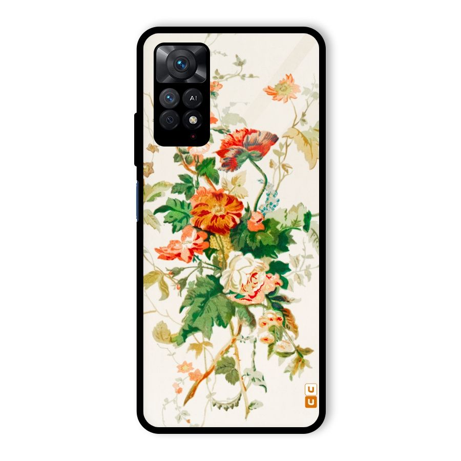 Summer Floral Glass Back Case for Redmi Note 11 Pro
