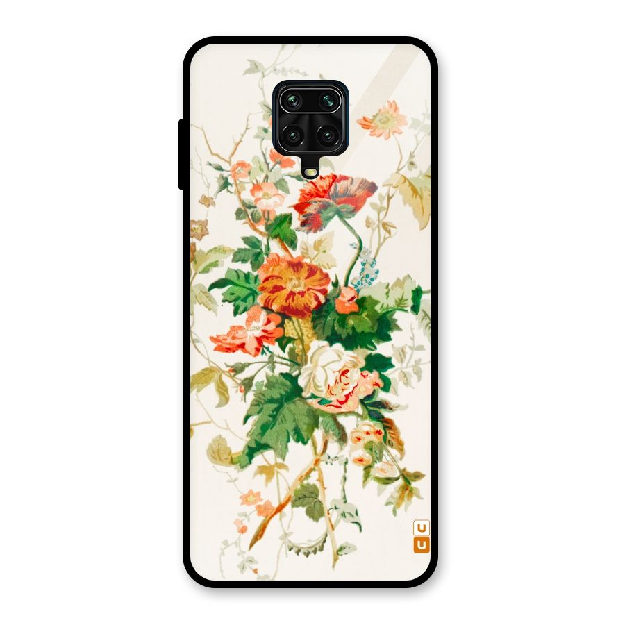 Summer Floral Glass Back Case for Redmi Note 9 Pro