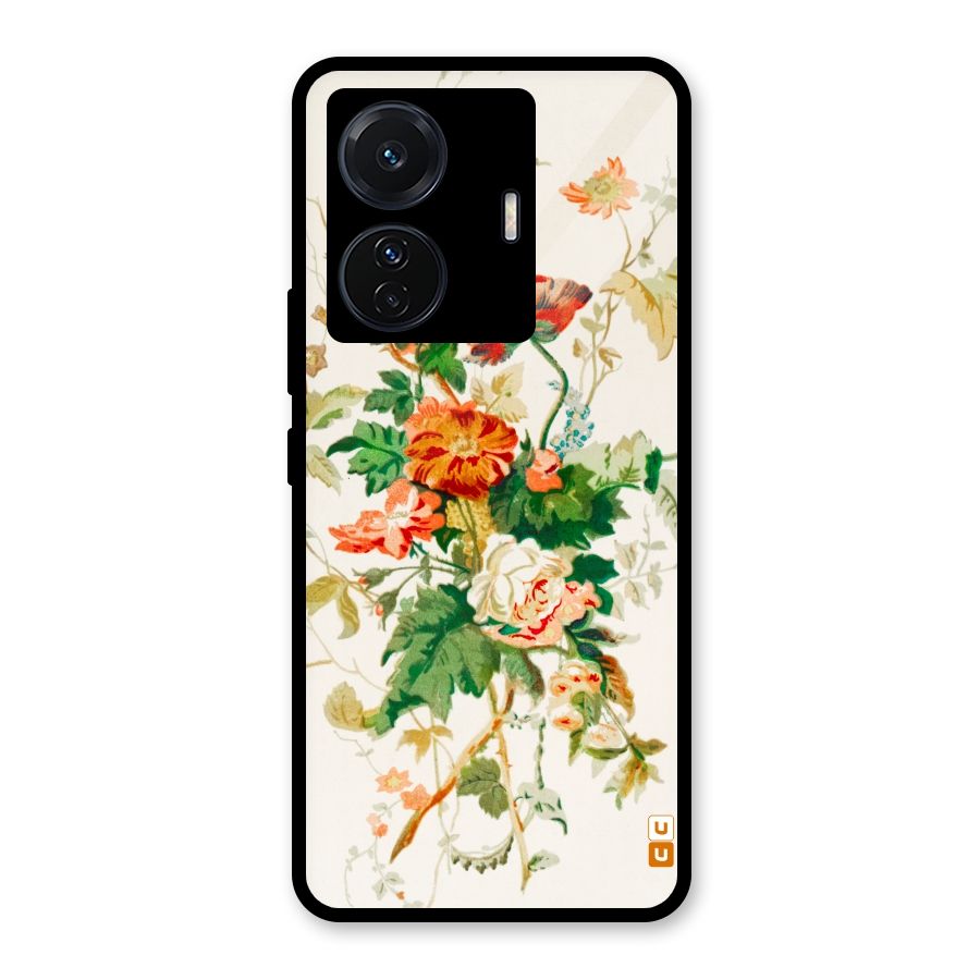 Summer Floral Glass Back Case for Vivo T1 Pro
