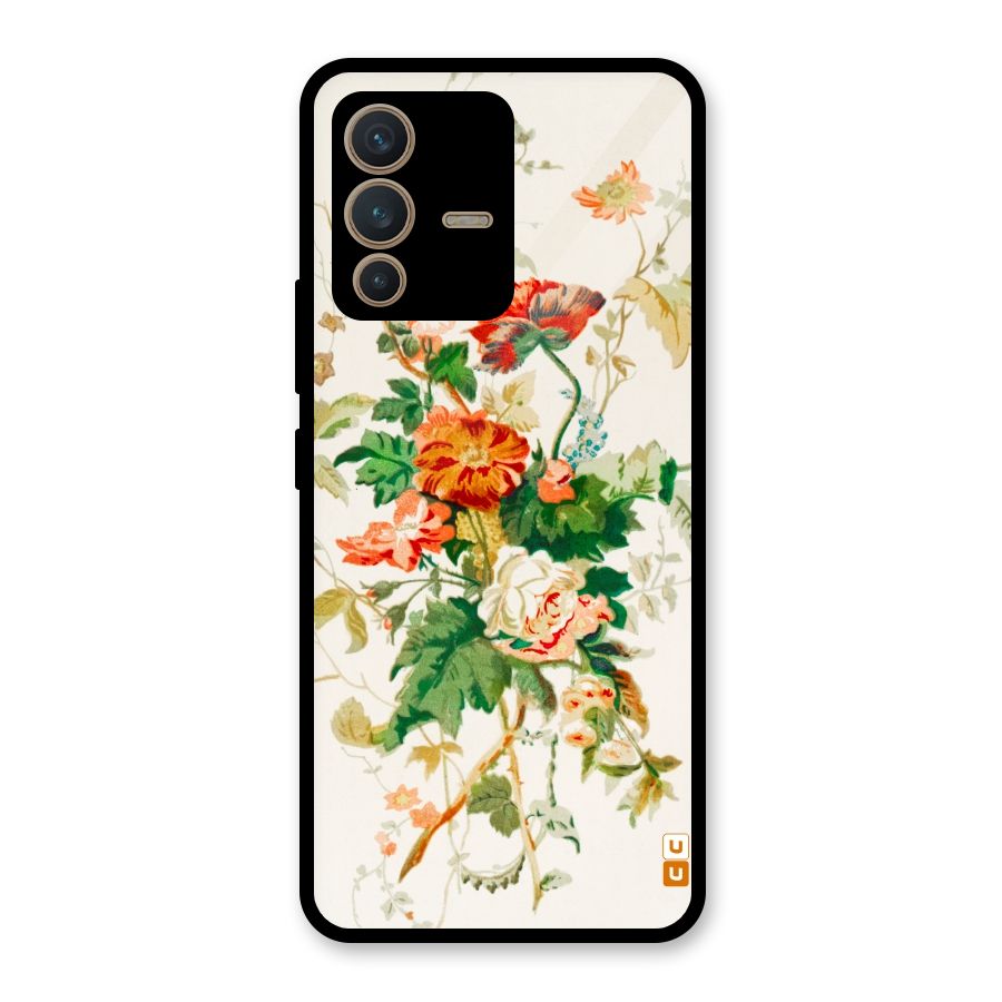 Summer Floral Glass Back Case for Vivo V23 5G