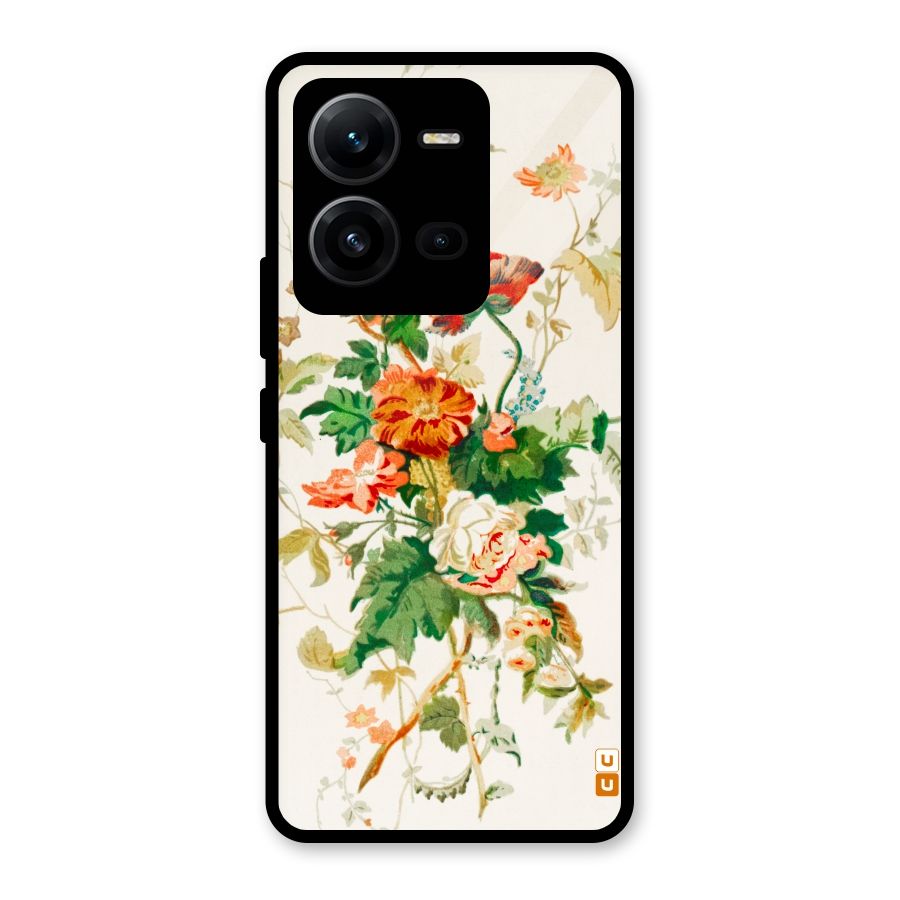 Summer Floral Glass Back Case for Vivo V25