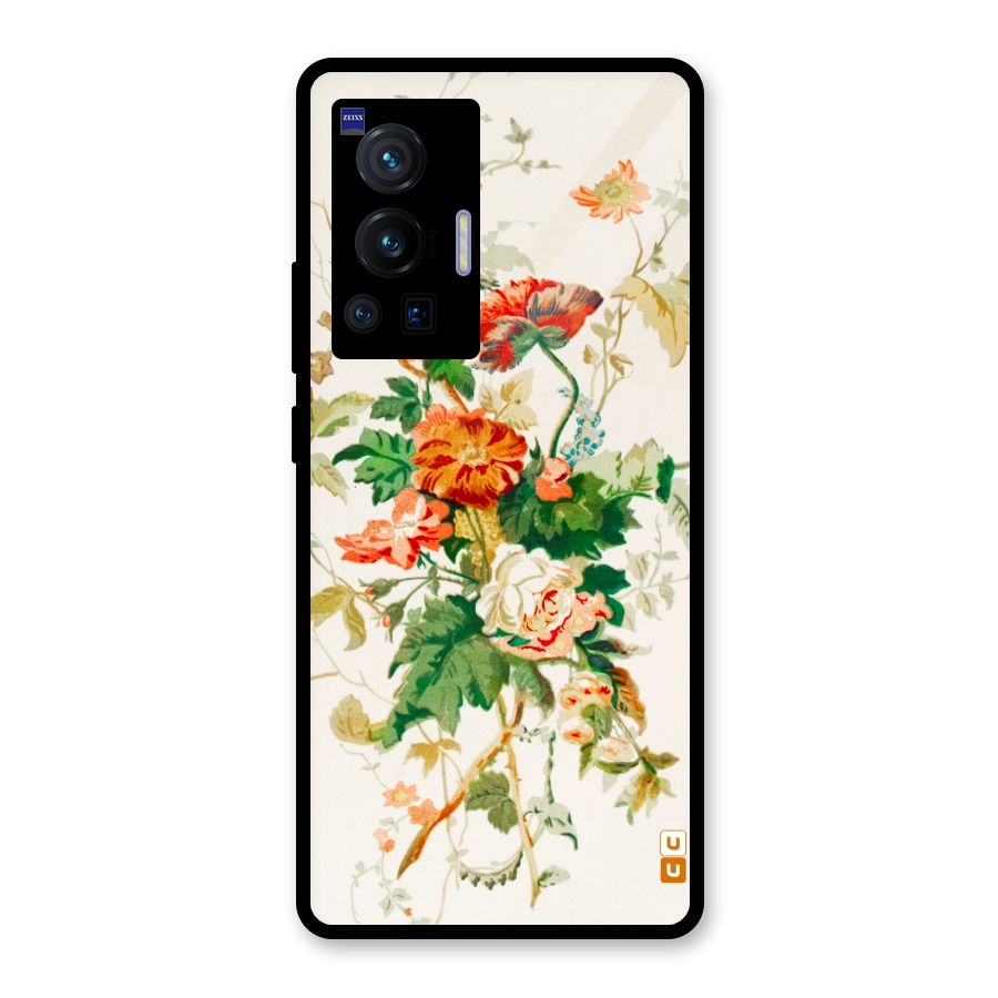 Summer Floral Glass Back Case for Vivo X70 Pro