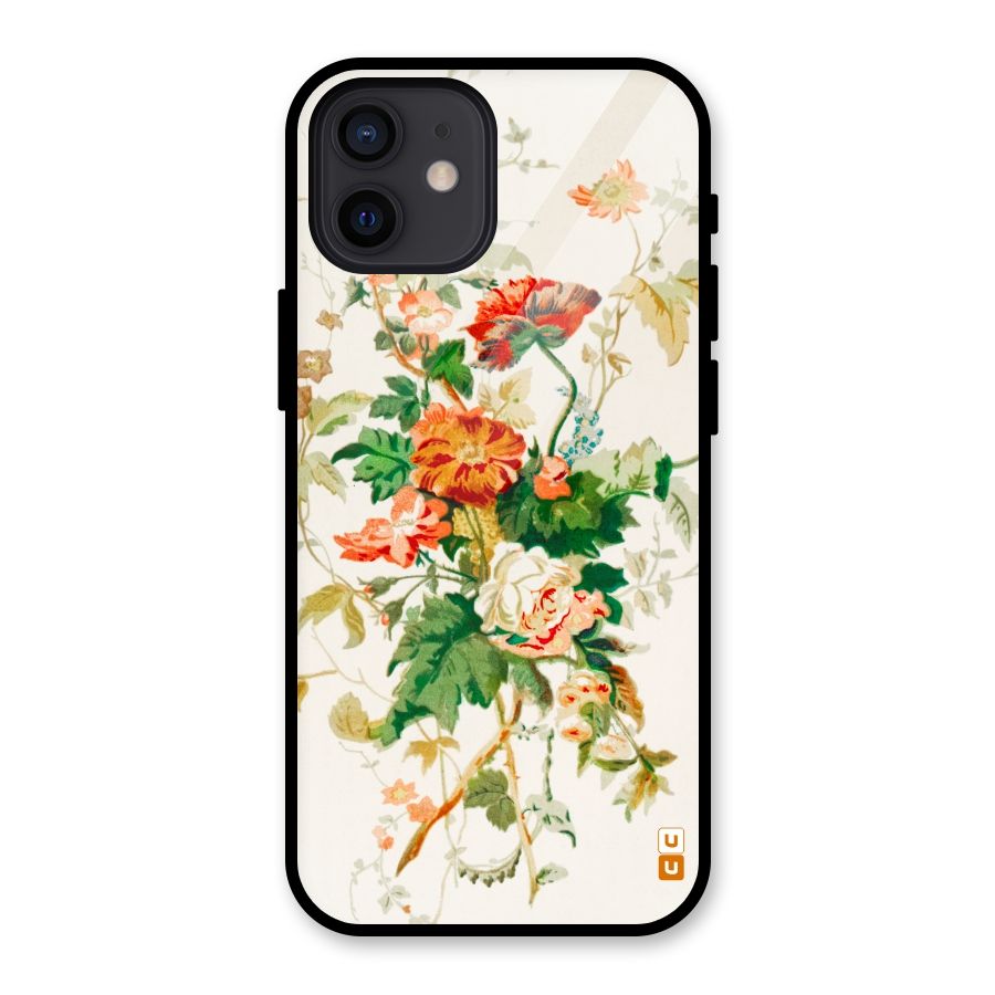 Summer Floral Glass Back Case for iPhone 12